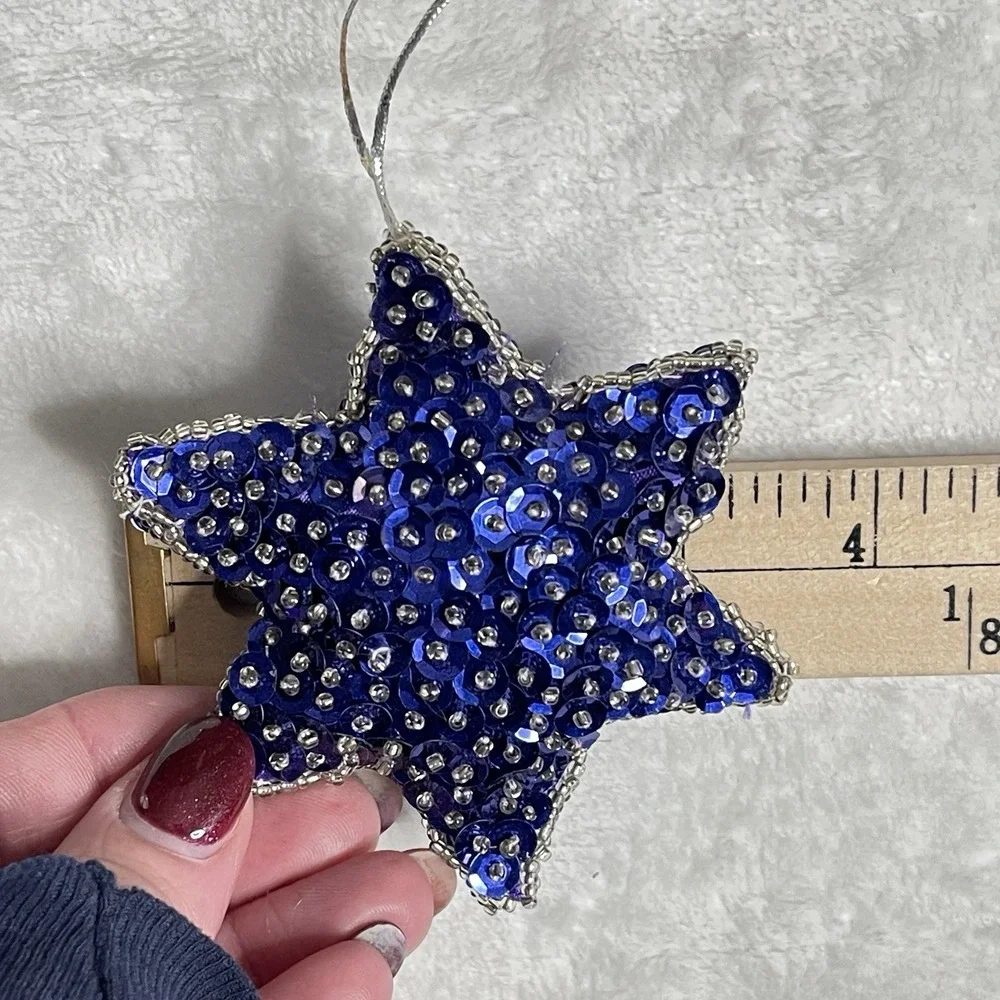 Lot of 3-‎ Pier 1 Beaded Christmas Ornaments New Old Stock NWT Sequin